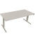 Sitz-Steh-Schreibtisch, elektrisch höhenverstellbar, 62,5-128,5cm (H), 180x80cm (BxT), rechteckig, lichtgrau / silber