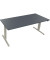Sitz-Steh-Schreibtisch, elektrisch h&ouml;henverstellbar, 62,5-128,5cm (H), 180x80cm (BxT), rechteckig, lavagrau / silberaluminium
