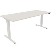 Sitz-Steh-Schreibtisch, elektrisch h&ouml;henverstellbar, 62,5-128,5cm (H), 180x80cm (BxT), rechteckig, wei&szlig; / wei&szlig;