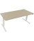 Sitz-Steh-Schreibtisch, elektrisch höhenverstellbar, 62,5-128,5cm (H), 180x80cm (BxT), rechteckig, eiche natur / weiß
