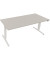 Sitz-Steh-Schreibtisch, elektrisch höhenverstellbar, 62,5-128,5cm (H), 180x80cm (BxT), rechteckig, lichtgrau / weiß