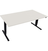 Sitz-Steh-Schreibtisch, elektrisch h&ouml;henverstellbar, 62,5-128,5cm (H), 180x90cm (BxT), rechteckig, wei&szlig; / anthrazit metallic