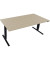 Sitz-Steh-Schreibtisch, elektrisch höhenverstellbar, 62,5-128,5cm (H), 180x90cm (BxT), rechteckig, eiche natur / anthrazit metal