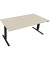 Sitz-Steh-Schreibtisch, elektrisch höhenverstellbar, 62,5-128,5cm (H), 180x90cm (BxT), rechteckig, akazie hell / anthrazit metal