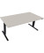 Sitz-Steh-Schreibtisch, elektrisch höhenverstellbar, 62,5-128,5cm (H), 180x90cm (BxT), rechteckig, lichtgrau / anthrazit metalli