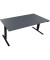 Sitz-Steh-Schreibtisch, elektrisch h&ouml;henverstellbar, 62,5-128,5cm (H), 180x90cm (BxT), rechteckig, lavagrau / anthrazit metallic