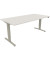 Sitz-Steh-Schreibtisch, elektrisch h&ouml;henverstellbar, 62,5-128,5cm (H), 180x90cm (BxT), rechteckig, wei&szlig; / silberaluminium