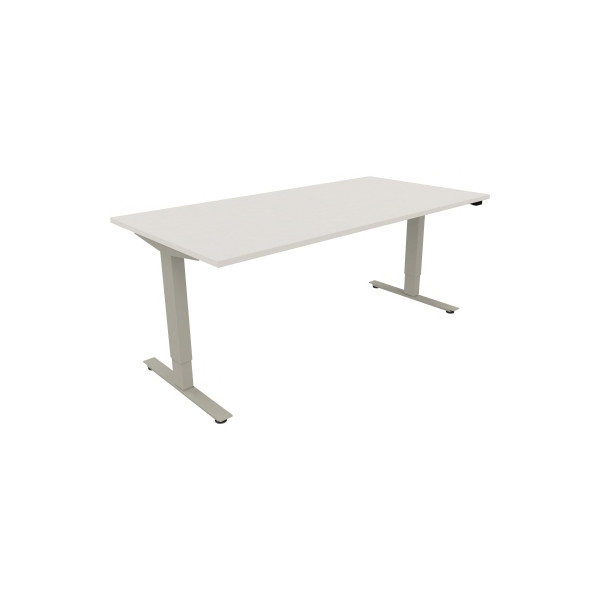 4003969084292 - Sitz-Steh-Schreibtisch 810047001 höhenverstellbar 625-1285cm (H) rechteckig diamant weiß   silberaluminium 4003969084292 So