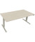 Sitz-Steh-Schreibtisch, elektrisch h&ouml;henverstellbar, 62,5-128,5cm (H), 180x90cm (BxT), rechteckig, akazie hell / silberaluminium
