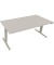 Sitz-Steh-Schreibtisch, elektrisch h&ouml;henverstellbar, 62,5-128,5cm (H), 180x90cm (BxT), rechteckig, lichtgrau / silberaluminium