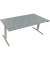 Sitz-Steh-Schreibtisch, elektrisch höhenverstellbar, 62,5-128,5cm (H), 180x90cm (BxT), rechteckig, beton hell / silberaluminium