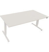 Sitz-Steh-Schreibtisch, elektrisch höhenverstellbar, 62,5-128,5cm (H), 180x90cm (BxT), rechteckig, weiß / weiß