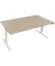 Sitz-Steh-Schreibtisch, elektrisch h&ouml;henverstellbar, 62,5-128,5cm (H), 180x90cm (BxT), rechteckig, eiche natur / wei&szlig;