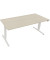Sitz-Steh-Schreibtisch, elektrisch höhenverstellbar, 62,5-128,5cm (H), 180x90cm (BxT), rechteckig, akazie hell / weiß