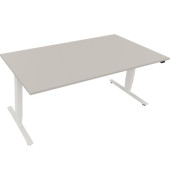 Sitz-Steh-Schreibtisch, elektrisch höhenverstellbar, 62,5-128,5cm (H), 180x90cm (BxT), rechteckig, lichtgrau / weiß