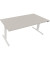 Sitz-Steh-Schreibtisch, elektrisch höhenverstellbar, 62,5-128,5cm (H), 180x90cm (BxT), rechteckig, lichtgrau / weiß