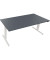 Sitz-Steh-Schreibtisch, elektrisch h&ouml;henverstellbar, 62,5-128,5cm (H), 180x90cm (BxT), rechteckig, lavagrau / wei&szlig;