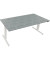 Sitz-Steh-Schreibtisch, elektrisch höhenverstellbar, 62,5-128,5cm (H), 180x90cm (BxT), rechteckig, beton hell / weiß