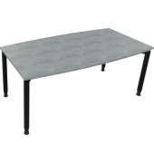 Besprechungstisch communication 810047283, höhenverstellbar 68-82cm (H), 180x80/90cm (BxT), Tonnenform, beton hell / anthrazit metallic