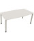 Besprechungstisch communication 810047301, höhenverstellbar 68-82cm (H), 180x80/90cm (BxT), Tonnenform, weiß / silber