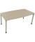 Besprechungstisch communication 810047371, höhenverstellbar 68-82cm (H), 180x80/90cm (BxT), Tonnenform, eiche natur / silber