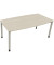 Besprechungstisch communication 810047372, höhenverstellbar 68-82cm (H), 180x80/90cm (BxT), Tonnenform, akazie hell / silber