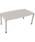 Besprechungstisch communication 810047381, höhenverstellbar 68-82cm (H), 180x80/90cm (BxT), Tonnenform, lichtgrau / silber