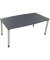 Besprechungstisch communication 810047382, höhenverstellbar 68-82cm (H), 180x80/90cm (BxT), Tonnenform, lavagrau / silber