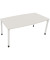Besprechungstisch communication 810047401, höhenverstellbar 68-82cm (H), 180x80/90cm (BxT), Tonnenform, weiß / weiß