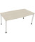 Besprechungstisch communication 810047472, höhenverstellbar 68-82cm (H), 180x80/90cm (BxT), Tonnenform, akazie hell / weiß