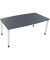 Besprechungstisch communication 810047482, höhenverstellbar 68-82cm (H), 180x80/90cm (BxT), Tonnenform, lavagrau / weiß
