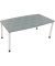 Besprechungstisch communication 810047483, höhenverstellbar 68-82cm (H), 180x80/90cm (BxT), Tonnenform, beton hell / weiß