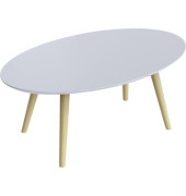 Beistelltisch Scandi TBS85.23.13, 35cm (H), 85x50cm (BxT), oval, weiß / buche