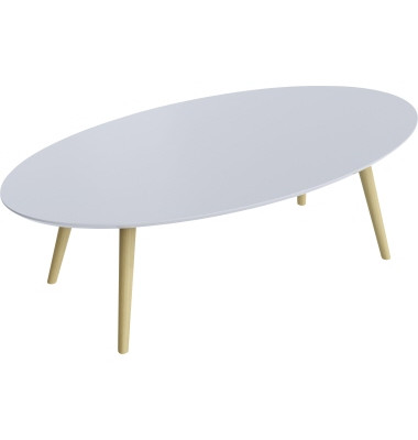 Beistelltisch Scandi TBS115.23.13, 35cm (H), 115x60cm (BxT), oval, weiß / buche