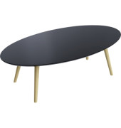 Beistelltisch Scandi TBS115.23.01, 35cm (H), 115x60cm (BxT), oval, schwarz / buche