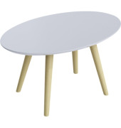 Beistelltisch Scandi TBS65.23.13, 35cm (H), 65x40cm (BxT), oval, weiß / buche
