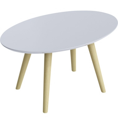 Beistelltisch Scandi TBS65.23.13, 35cm (H), 65x40cm (BxT), oval, weiß / buche
