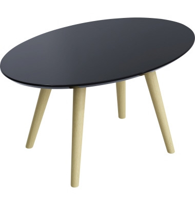 Beistelltisch Scandi TBS65.23.01, 35cm (H), 65x40cm (BxT), oval, schwarz / buche