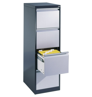 H&auml;ngeregistraturschrank 12434311S10006 Acurado, schwarzgrau/lichtgrau, 4 Schubladen, 1-bahnig