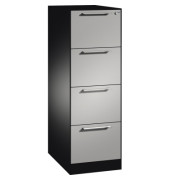 H&auml;ngeregistraturschrank 146225411S10035 Asisto, schwarzgrau/lichtgrau, 4 Schubladen, 1-bahnig