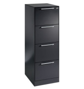 H&auml;ngeregistraturschrank 146225411S10038 Asisto, schwarzgrau, 4 Schubladen, 1-bahnig