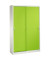 Schiebet&uuml;renschrank Acurado 204000S10213, abschlie&szlig;bar, 5 OH, lichtgrau/gr&uuml;n, 120x195x40cm (BxHxT)