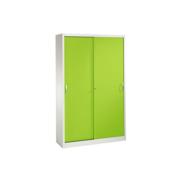 4053597535086 - C+P Schiebetürenschrank Acurado H1950xB1200xT400mm Korpus Lichtgrau Fronten Viridingrün Anzahl Fächer 4