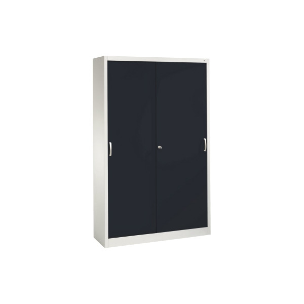 4052574992935 - C+P Schiebetürenschrank Acurado H1950xB1200xT400mm Korpus Lichtgrau Fronten Schwarzgrau Anzahl Fächer 4