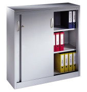 Schiebet&uuml;renschrank Acurado 20471200S10081, abschlie&szlig;bar, 3 OH, lichtgrau, 120x120x40cm (BxHxT)