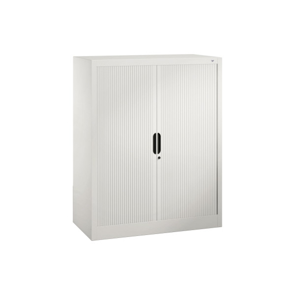 4025314283662 - Rollladenschrank mit Horizontal-Jalousie HxBxT 1230 x 1000 x 420 mm 2 Fachböden 3 Ordnerhöhen lichtgrau C+P