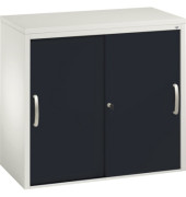 Schiebet&uuml;renschrank Acurado 572200S10124, abschlie&szlig;bar, 2 OH, schwarzgrau/lichtgrau, 80x72x40cm (BxHxT)