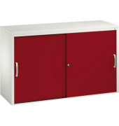 Schiebet&uuml;renschrank Acurado 572300S10112, abschlie&szlig;bar, 2x2 OH, rubinrot/lichtgrau, 120x72x40cm (BxHxT)