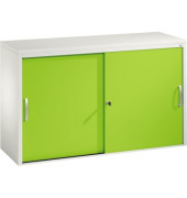 Schiebet&uuml;renschrank Acurado 572300S10344, abschlie&szlig;bar, 2x2 OH, gr&uuml;n/lichtgrau, 120x72x40cm (BxHxT)