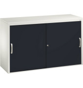 Schiebet&uuml;renschrank Acurado 572300S10111, abschlie&szlig;bar, 2x2 OH, schwarzgrau/lichtgrau, 120x72x40cm (BxHxT)